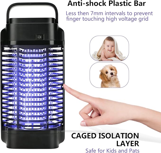 4200V Bug Zapper & Mosquito Killer Lamp, 18W Waterproof Electric Fly Zapper for Indoor Outdoor, Flying Insect Control Device for Garden Patio Home