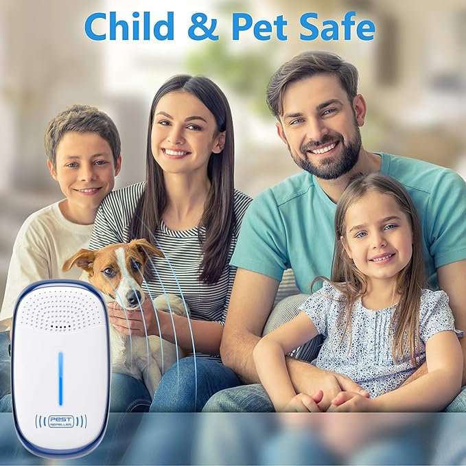 4pcs Ultrasonic Pest Repeller Indoor, 2026 Upgraded Electronic Plug in Insect Control Device for Mice, Mosquito, Ants, Spiders, Child & Pet Safe (White)