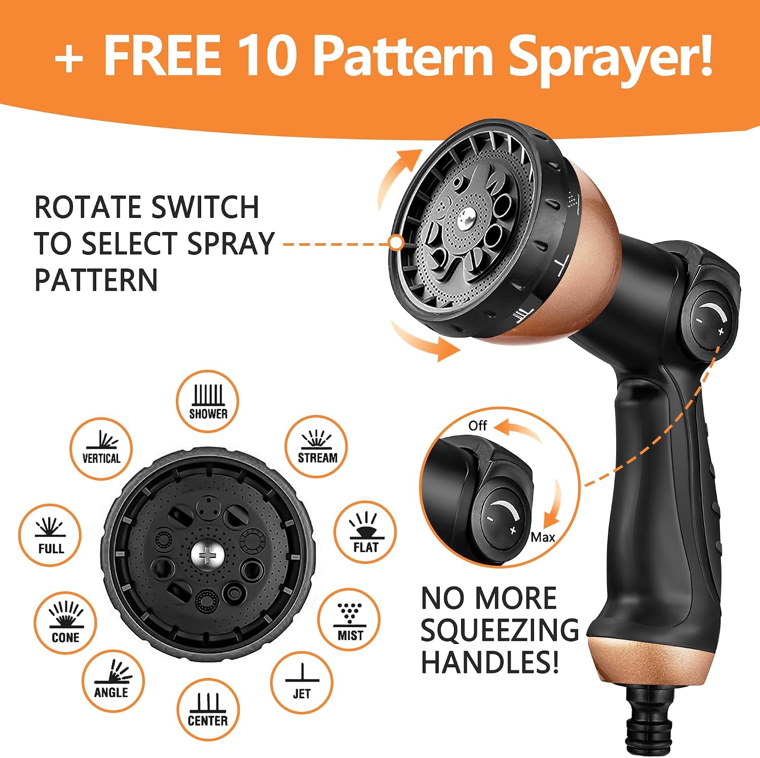 100FT/30m Expandable Garden Hose Pipe Set, Flexible Kink-Free Water Hose with 10 Function Spray Gun & Quick Connectors, Durable Heavy Duty Expanding Hose (Black Gold)