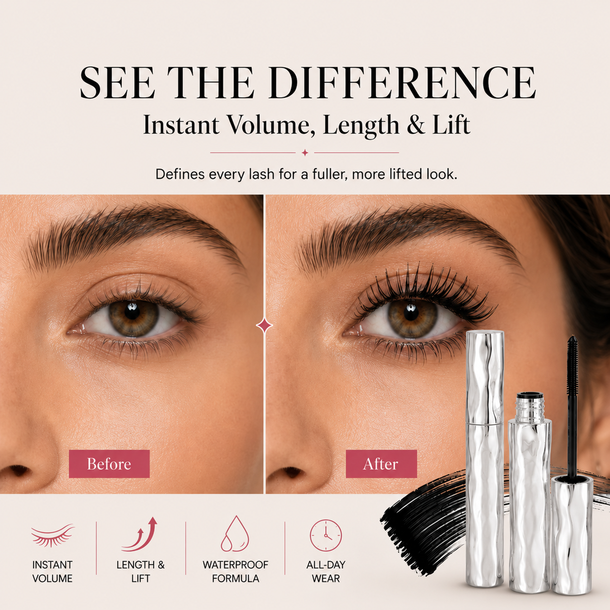 💜Waterproof Curling Lengthening Mascara