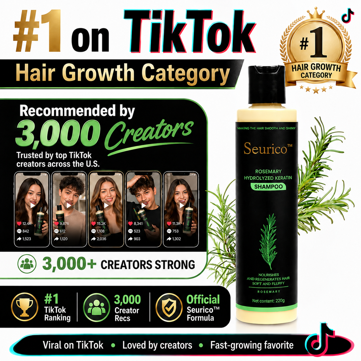 Seurico TikTok hair growth shampoo creator proof