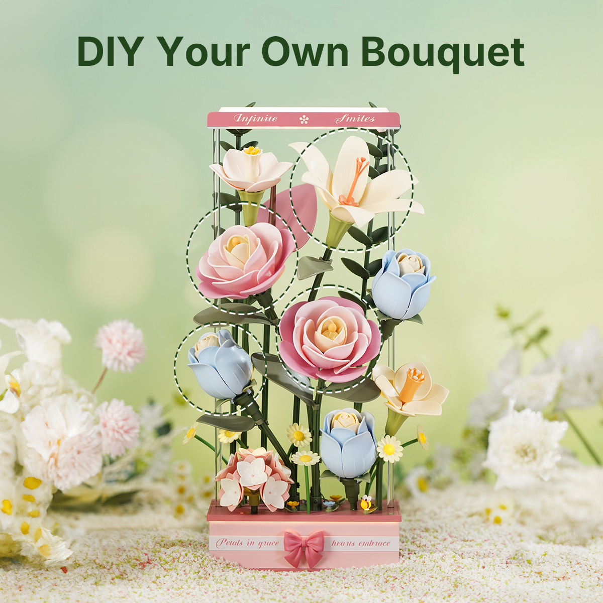 ROKR Lavendelrosen als individuell gestalteter DIY-Blumenstrauß