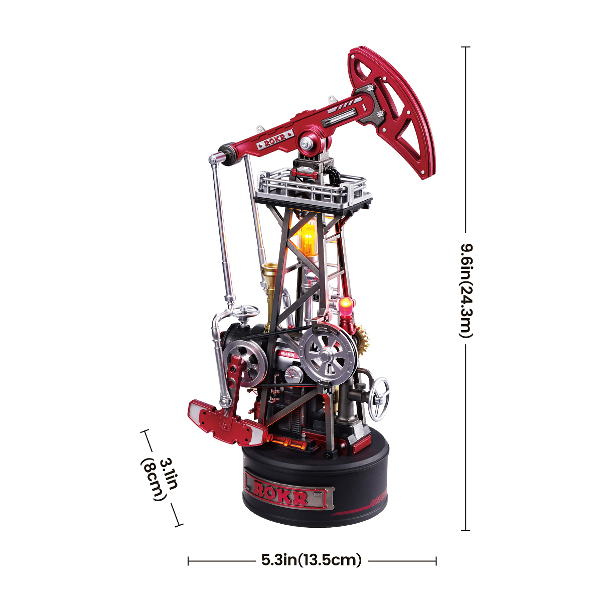 Größenangaben der Ölpumpe CGL03 mit 24,3 cm Höhe
