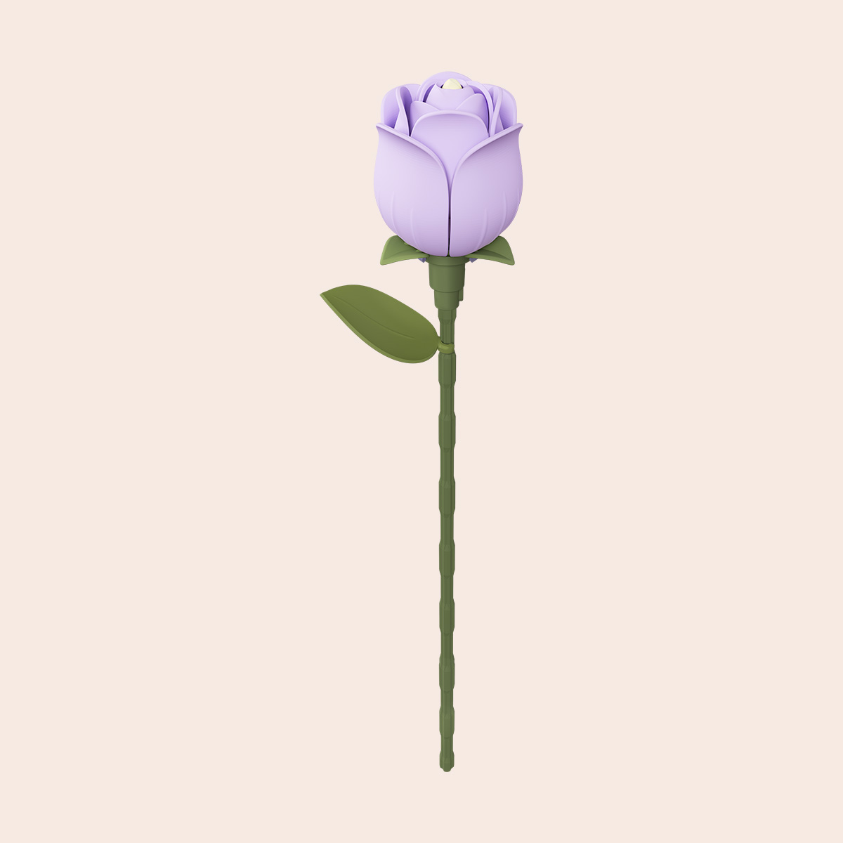 ROKR Lavendelrose als einzelne Holzblume in Frontansicht