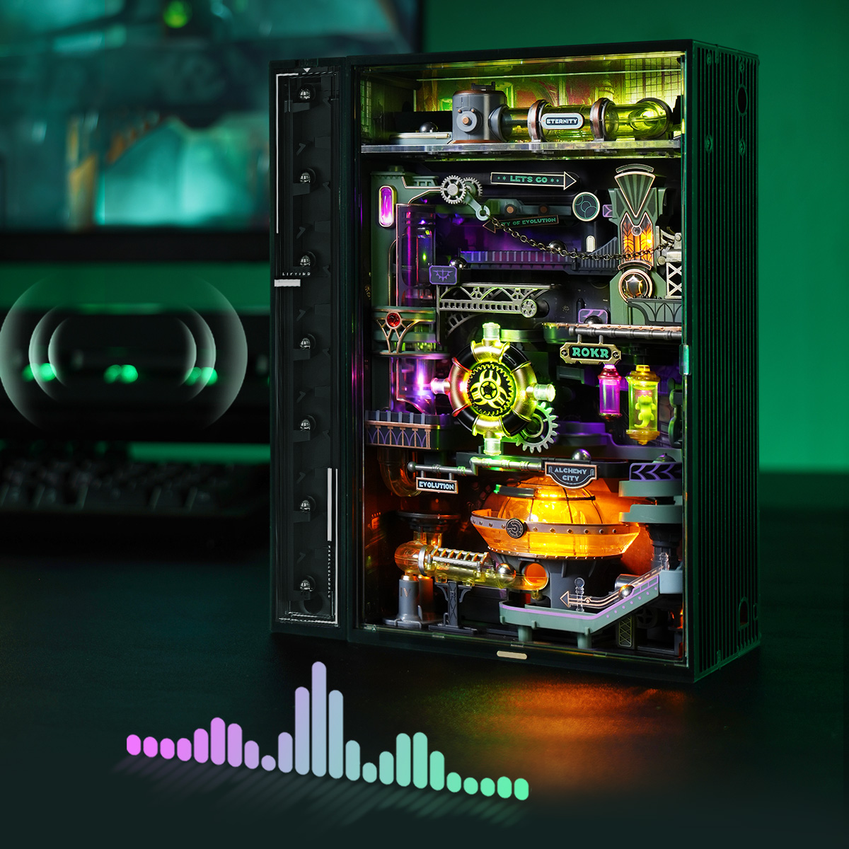 Produktdaten der Alchemy City MR04S mit 247 Teilen und aufgebauter Größe 180 × 77 × 231 mm