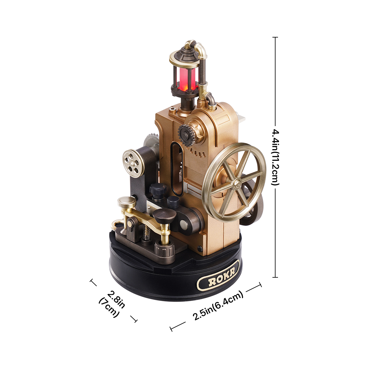 Größenangaben des Morse-Telegraphen CGM02 mit 11,2 cm Höhe