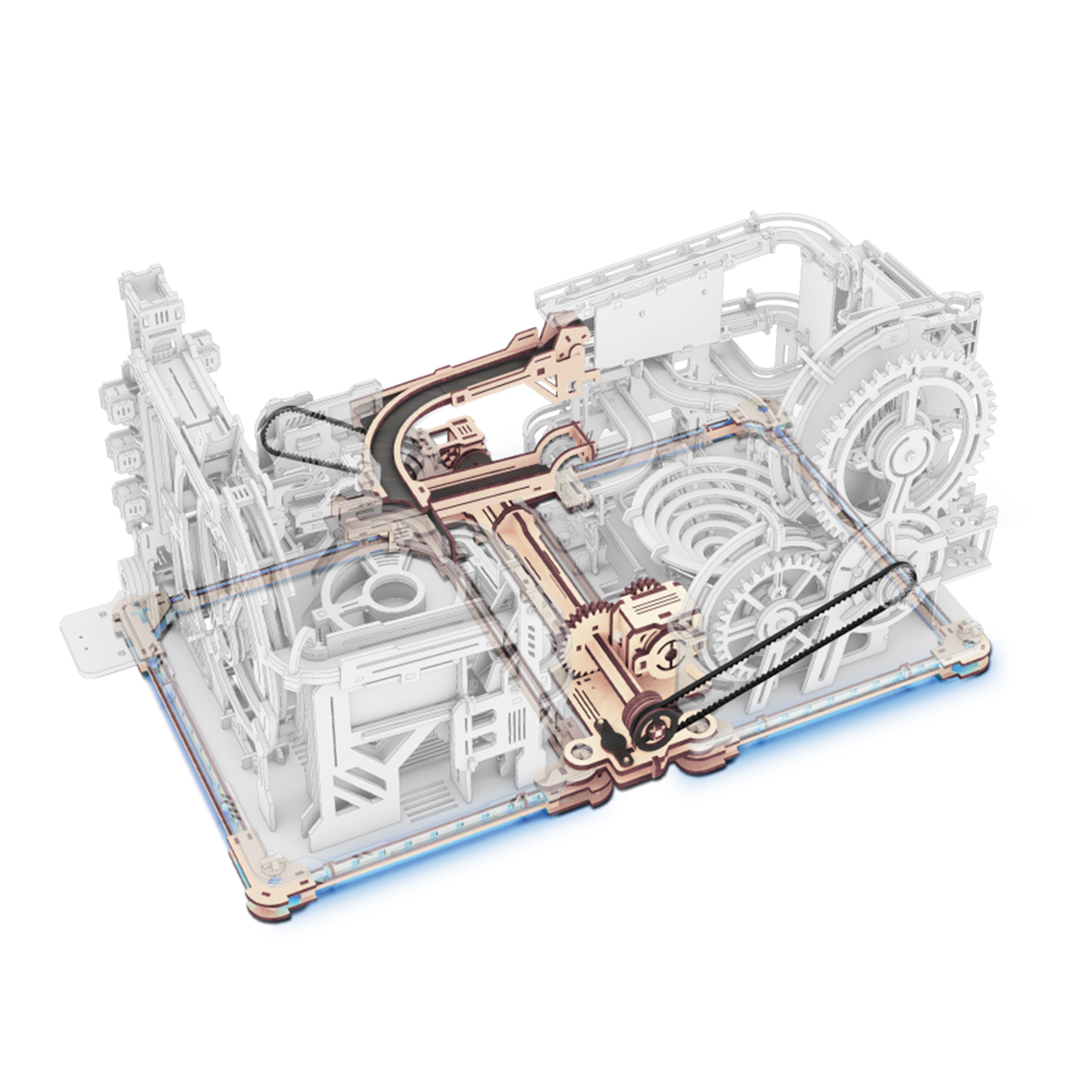 Weißes ROKR Marble Run Link Pack LG01 vor weißem Hintergrund