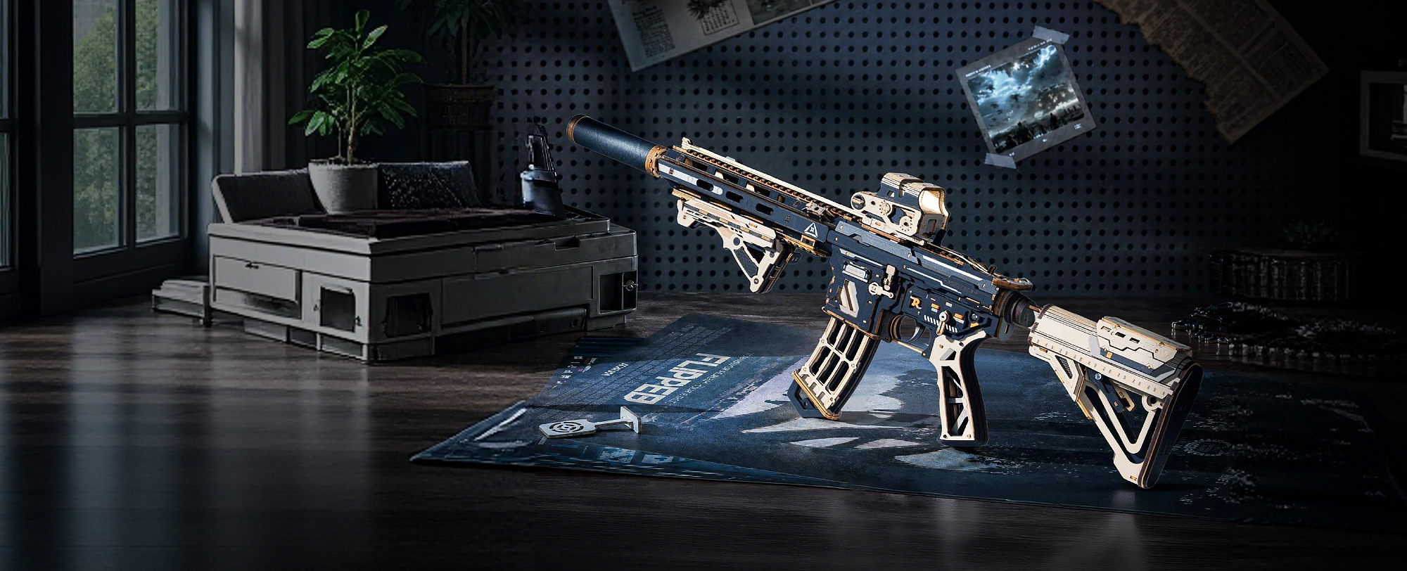 ROKR M416 Carbine LQB02 als mechanisches Holzmodell