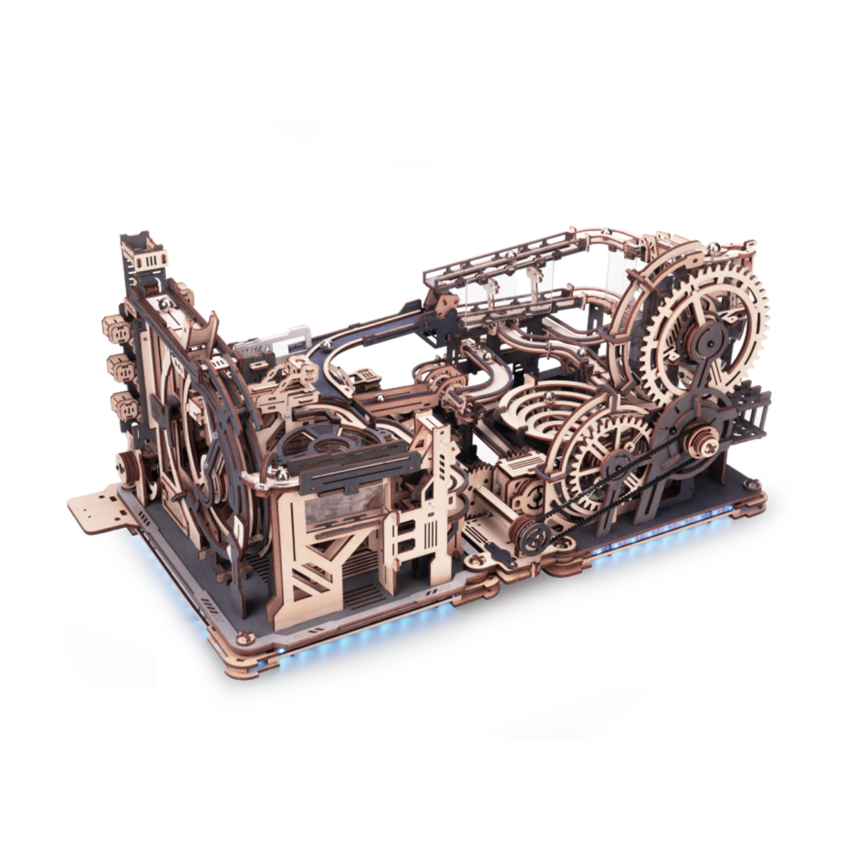 Marble Run-verbindingsset LG01 donkere metaalkleurige verbindingsset tegen een witte achtergrond