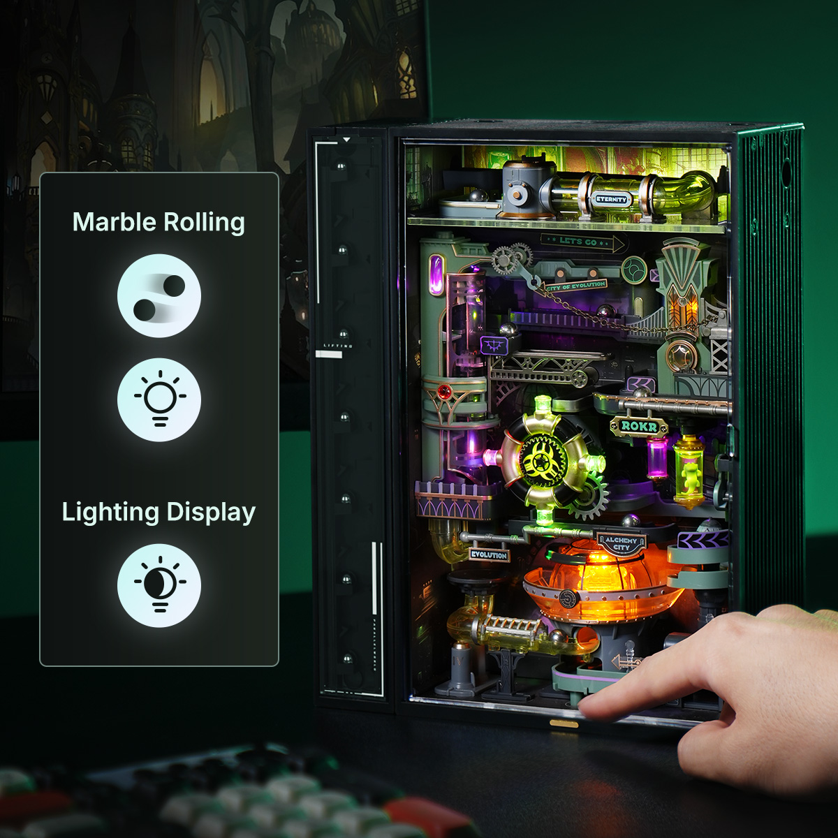 Alchemy City MR04S overzicht van de mechanische kern en reactieknooppunten
