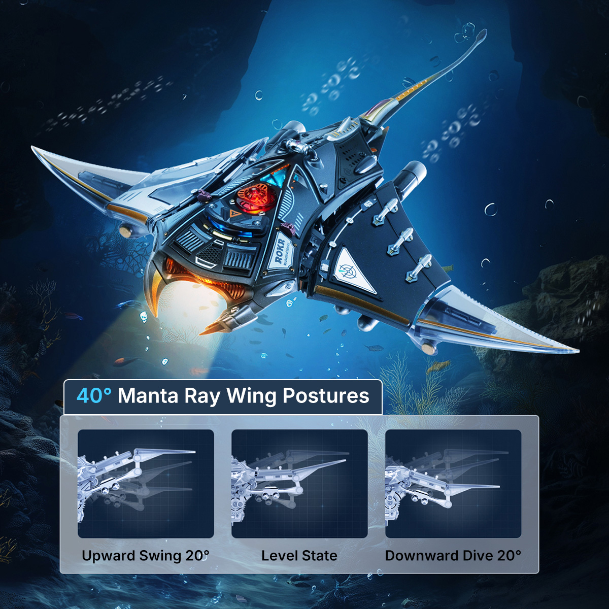 Mantarog MI06 vinstanden: horizontaal, opwaarts en duikend
