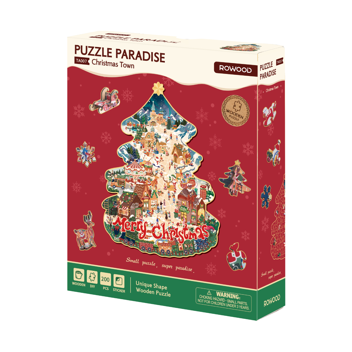 Caja con la ilustración navideña en forma de árbol — TA007