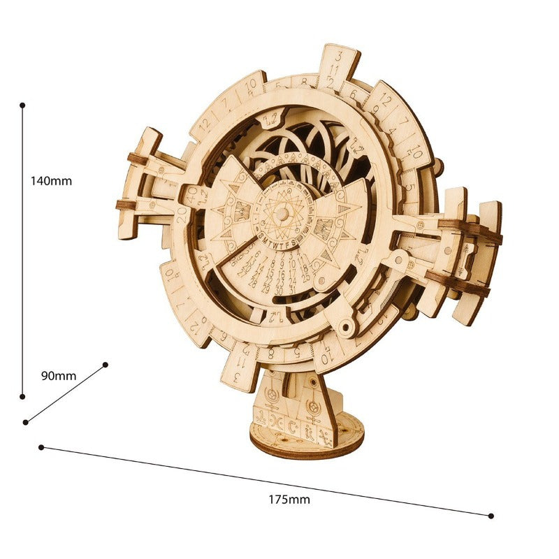 Esquema de dimensiones del calendario: 17,5 × 9 × 17 cm — LK201