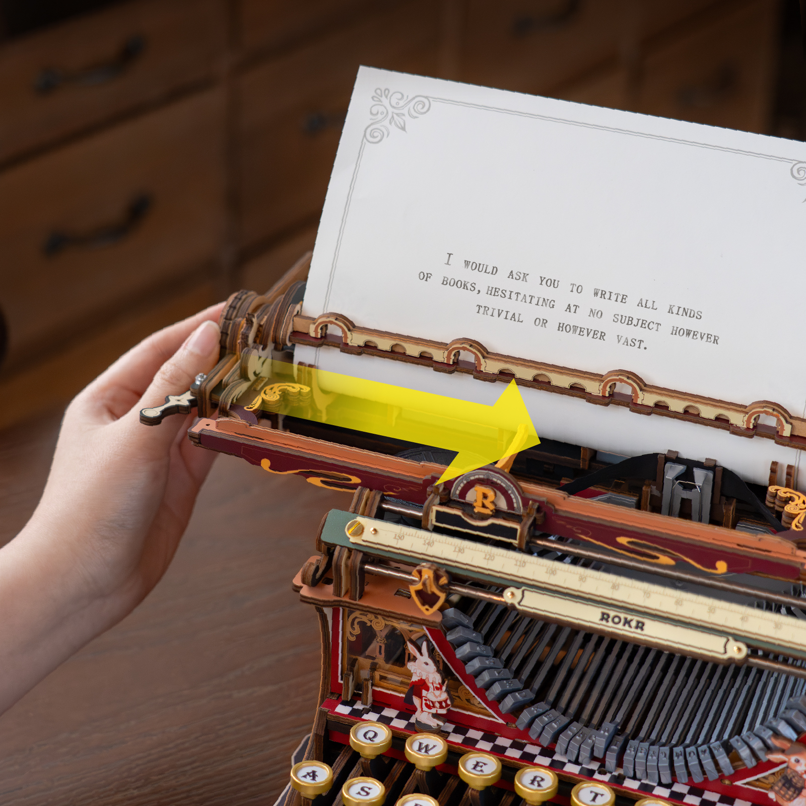 Detalle de la palanca y del desplazamiento del carro — LK703C