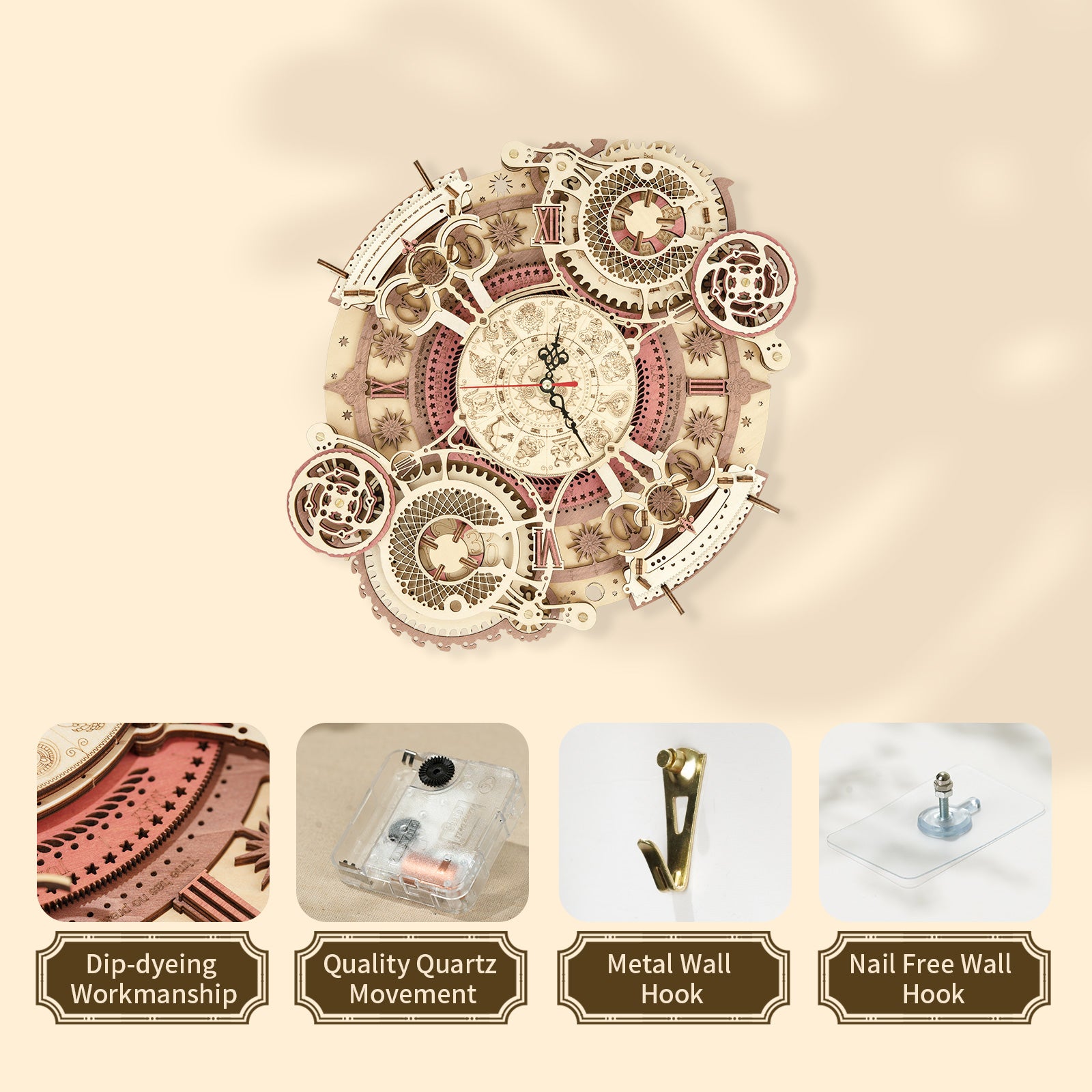 Detalles del reloj y del sistema para colgarlo — LC601