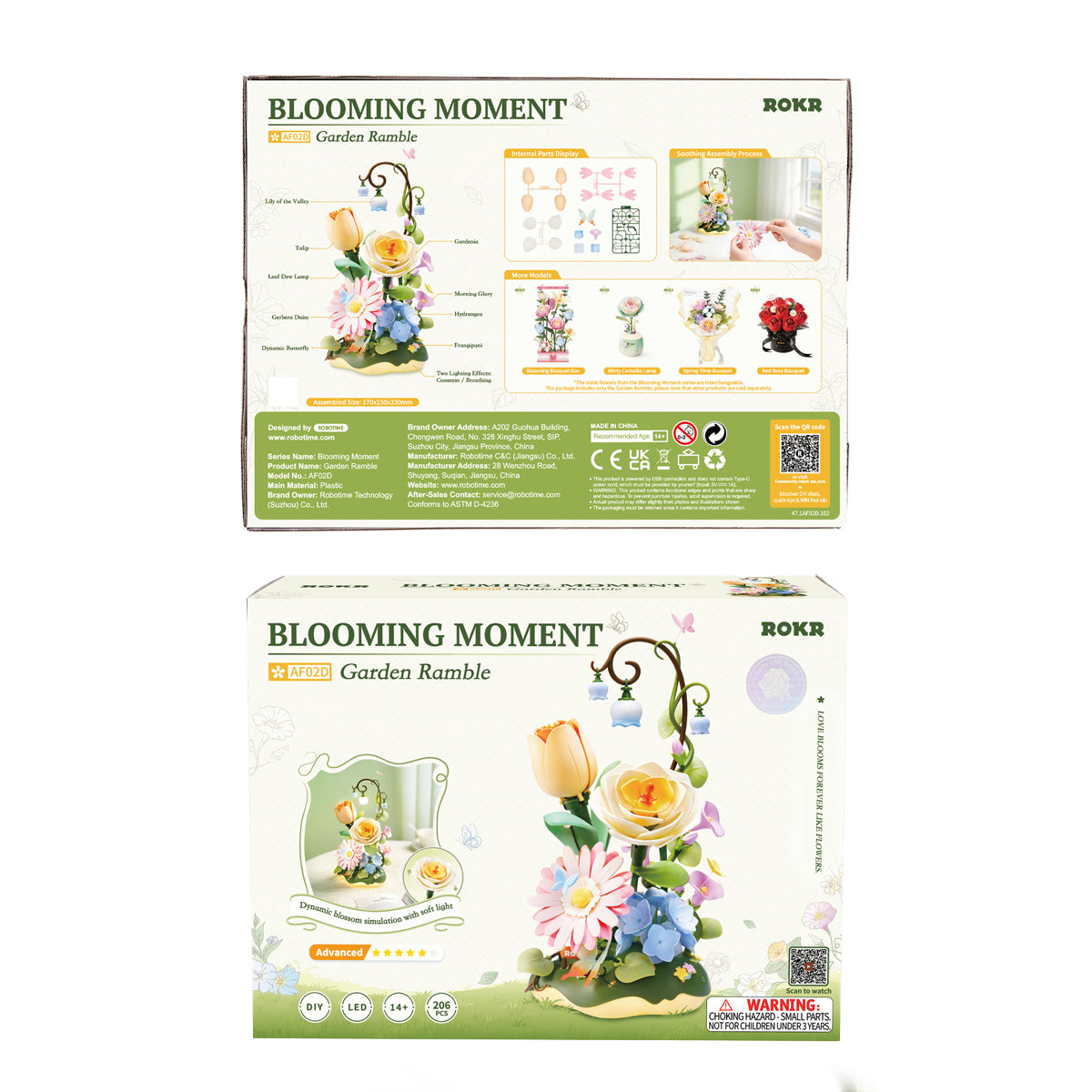 Anverso y reverso del embalaje — AF02D