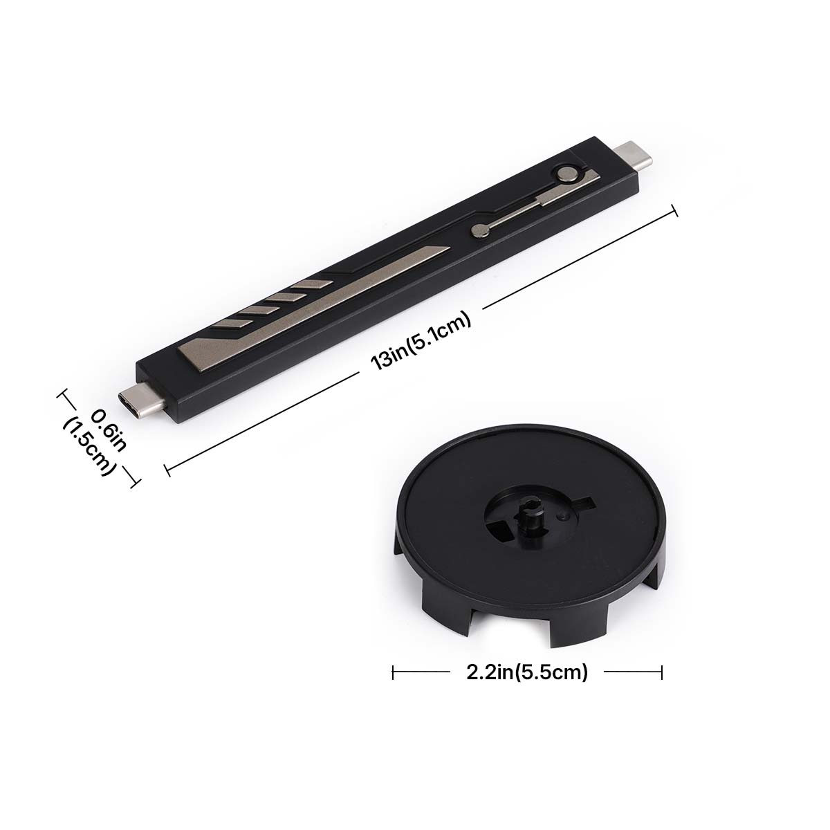 Conector y base con sus cotas de tamaño — CGL01