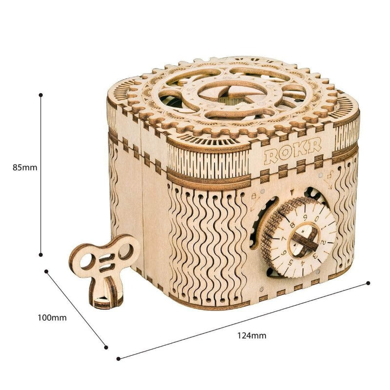 Esquema de dimensiones del cofre: 10 × 12,4 × 8,5 cm — LK502