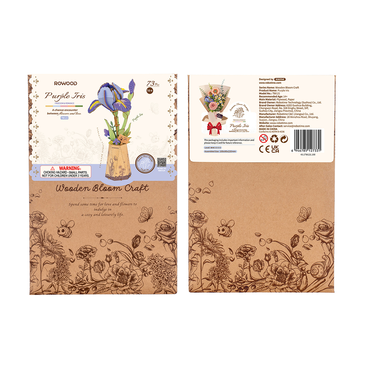 Anverso y reverso del embalaje de la flor — TW131