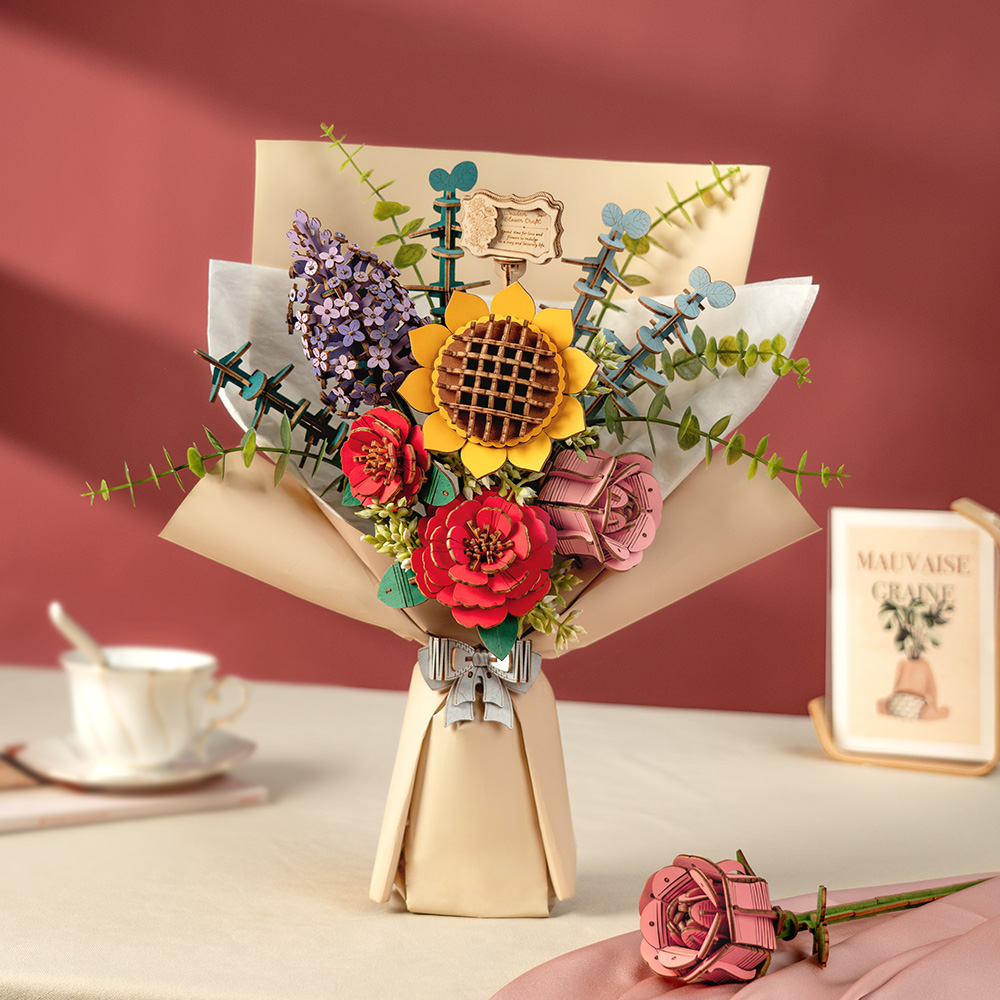 Ramo de flores de madera ROKR TW01H para montar
