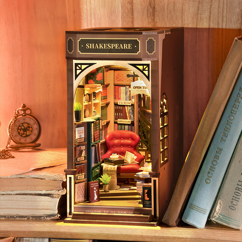 Rolife DIY Book Nook - Scène d'affichage d'étagère de librairie TGB07