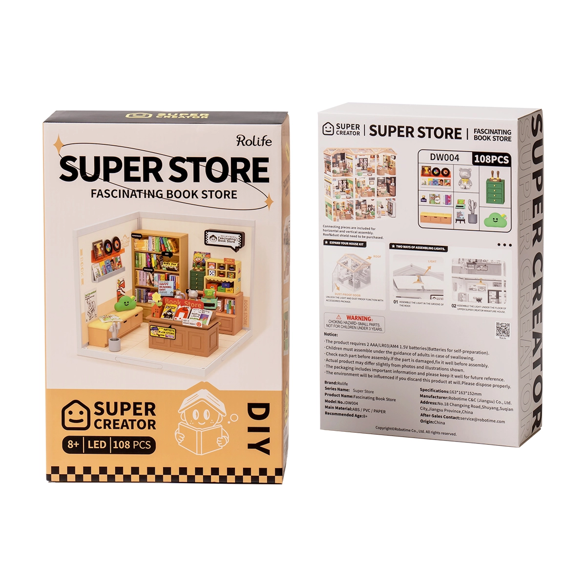 Rolife Fascinating Book Store Super Creator Miniature House DW004 espace réservé à l'image illisible du fichier source