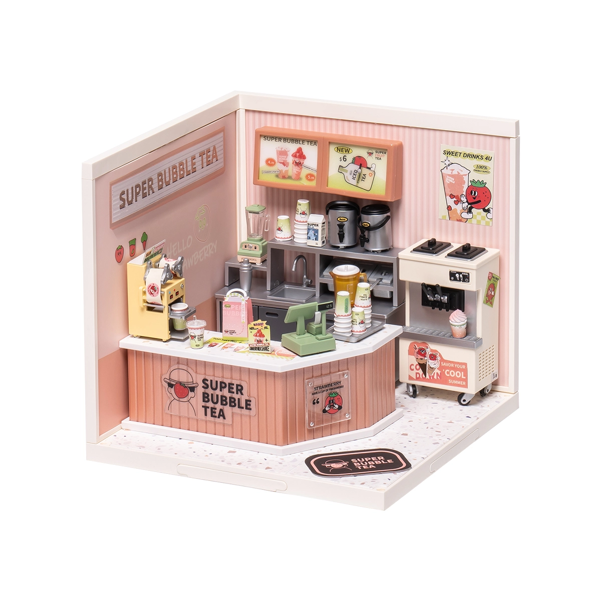 Rolife Double Joy Bubble Tea Super Creator Miniature House DW006 espace réservé à l'image illisible du fichier source