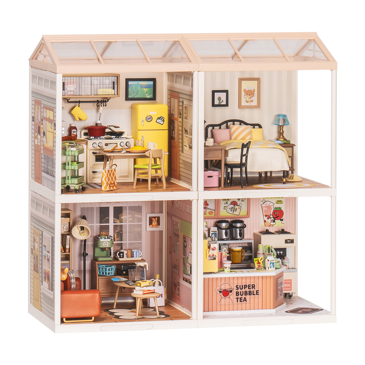 Rolife Super Creator Maison miniature 4 en 1 à quatre grilles, galerie image 5