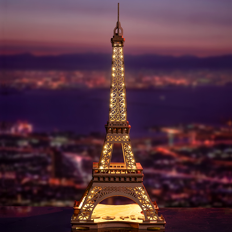 Rolife Puzzle 3D en Bois - Nuit de la Tour Eiffel TGL01 Affichage Tour Eiffel illuminé la nuit