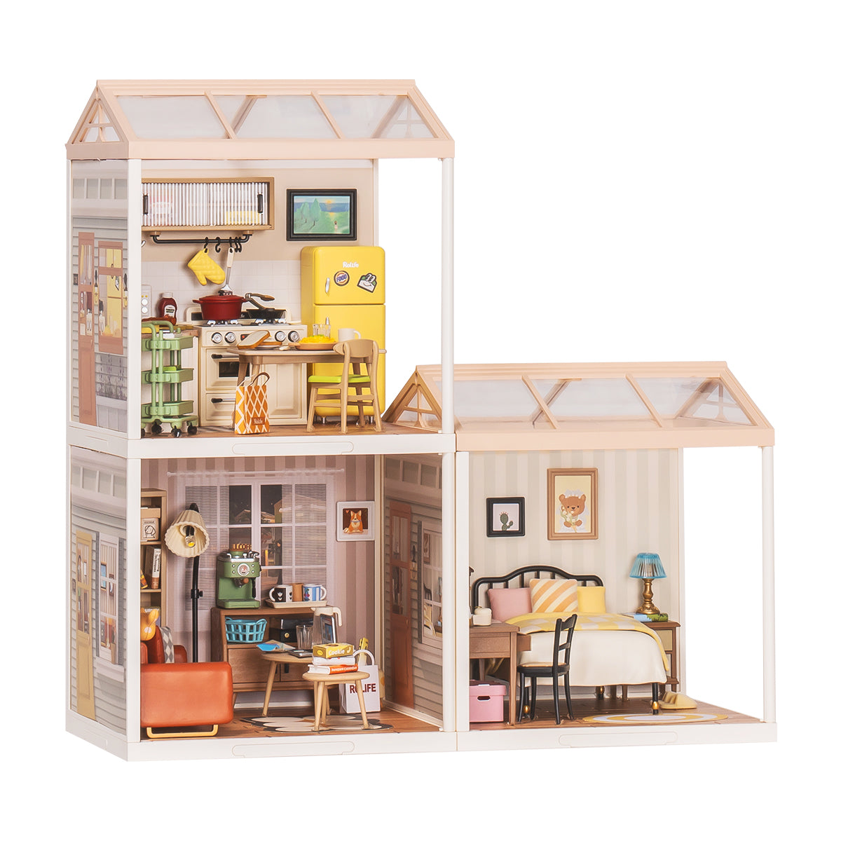 Rolife Super Creator Maison miniature 3 en 1 en forme de L image du héros du produit