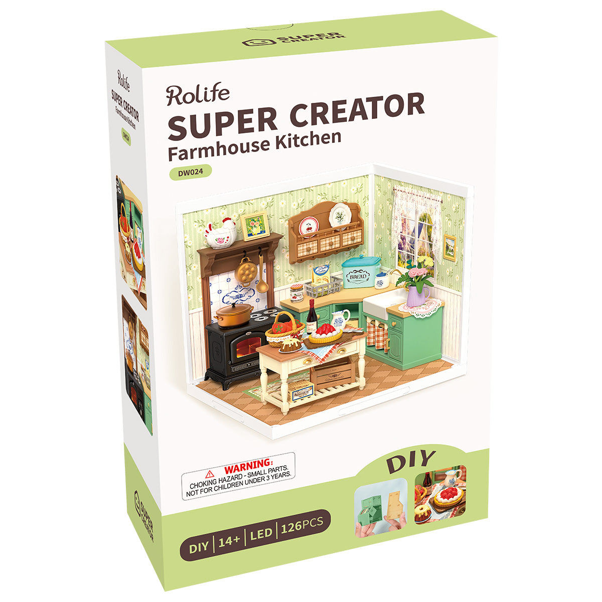 Rolife Farmhouse Kitchen DW024 ensemble de produits avec salle miniature terminée