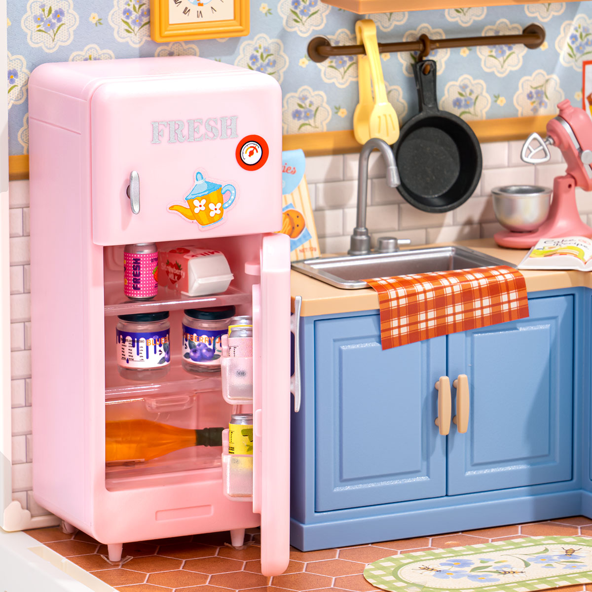 Graphique de taille Homely Baking Kitchen DWS08B avec dimensions assemblées illustrées
