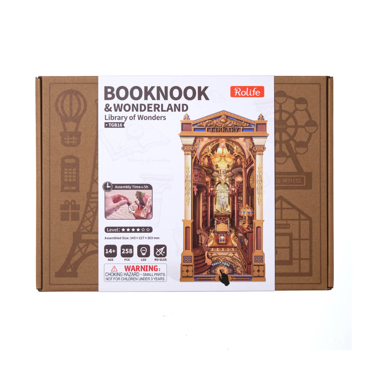 Ensemble de produits Rolife Library of Wonders TGB16 avec Book Nook complété