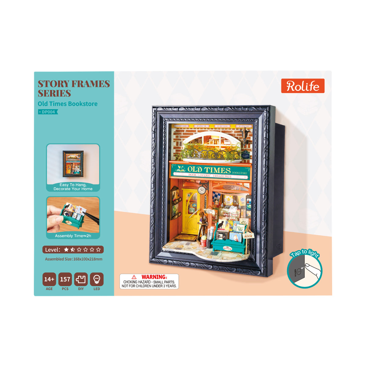 Ensemble de produits Rolife Old Times Bookstore DP004 avec cadre d'histoire terminé