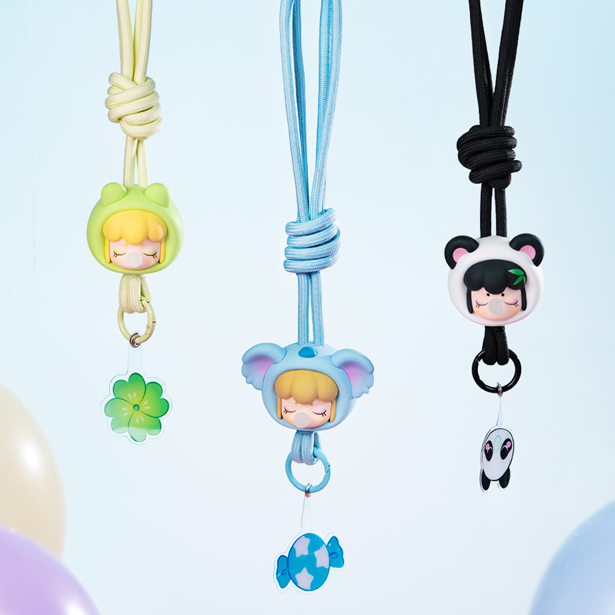 Cha?nes de téléphone assorties Baby Nanci Fluffy Party suspendues dans une file d'attente