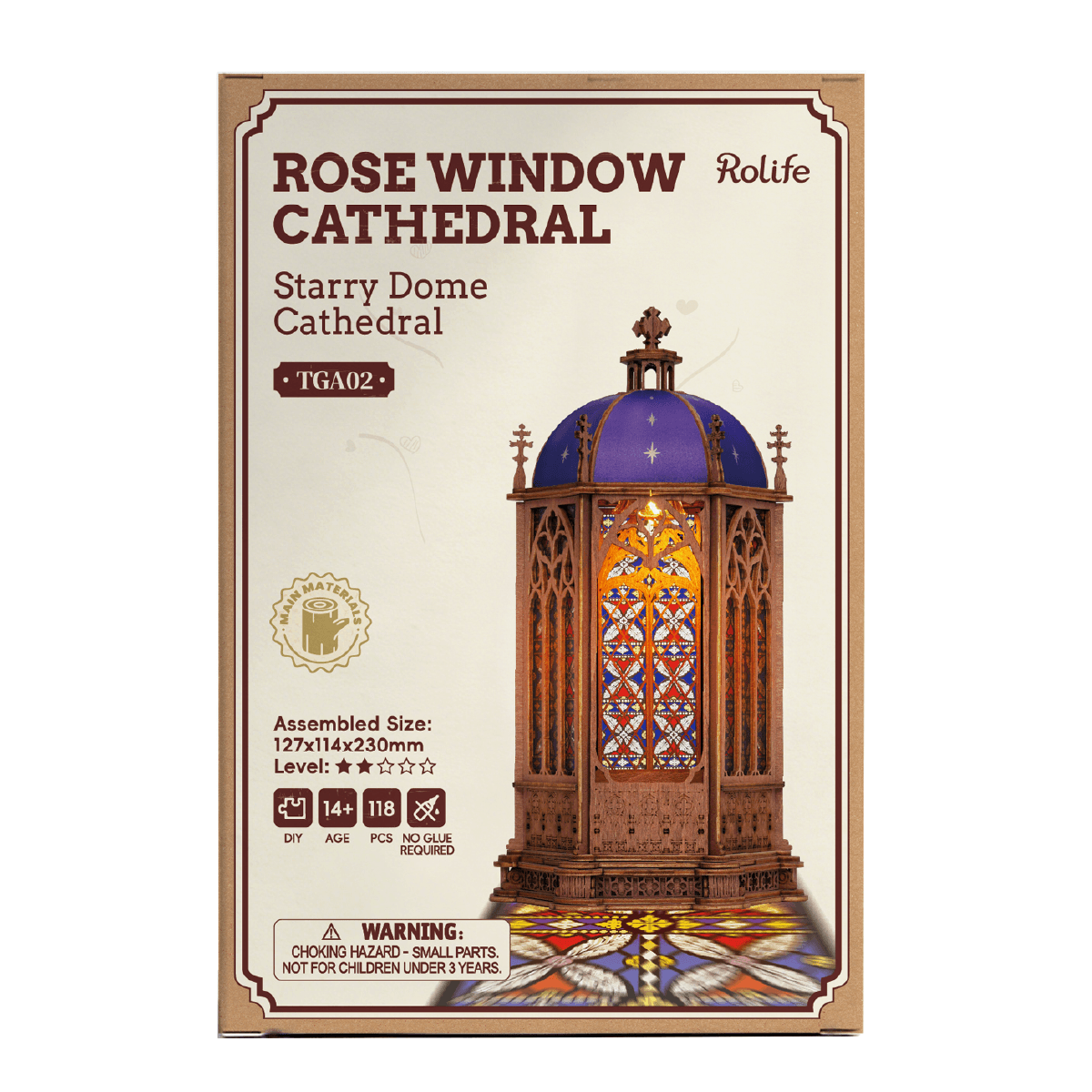 Rolife Starry Dome Cathedral TGA02 Package avec modèle de cathédrale illuminée