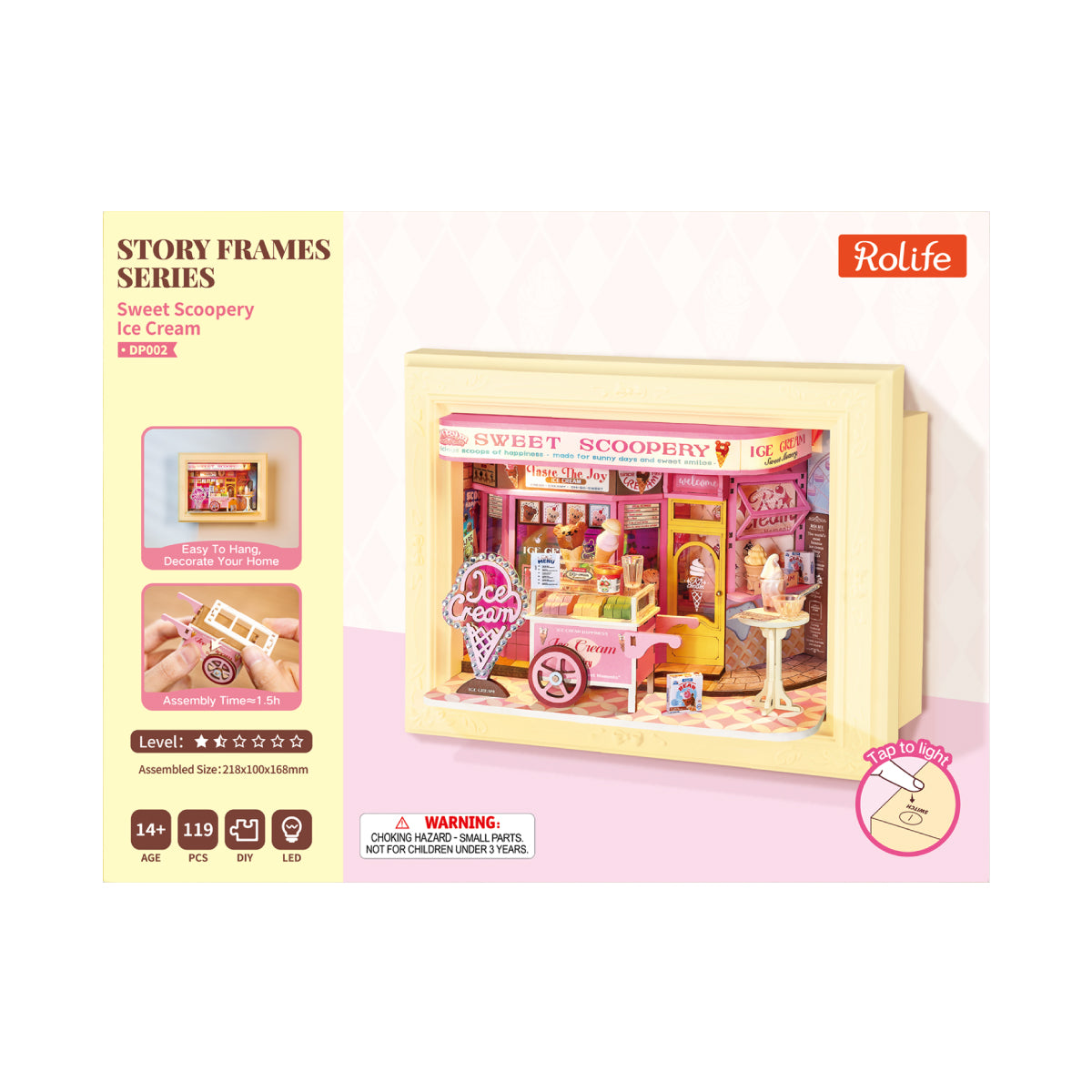 Paquet de produits Rolife Sweet Scoopery Ice Cream DP002 avec cadre d'histoire terminé
