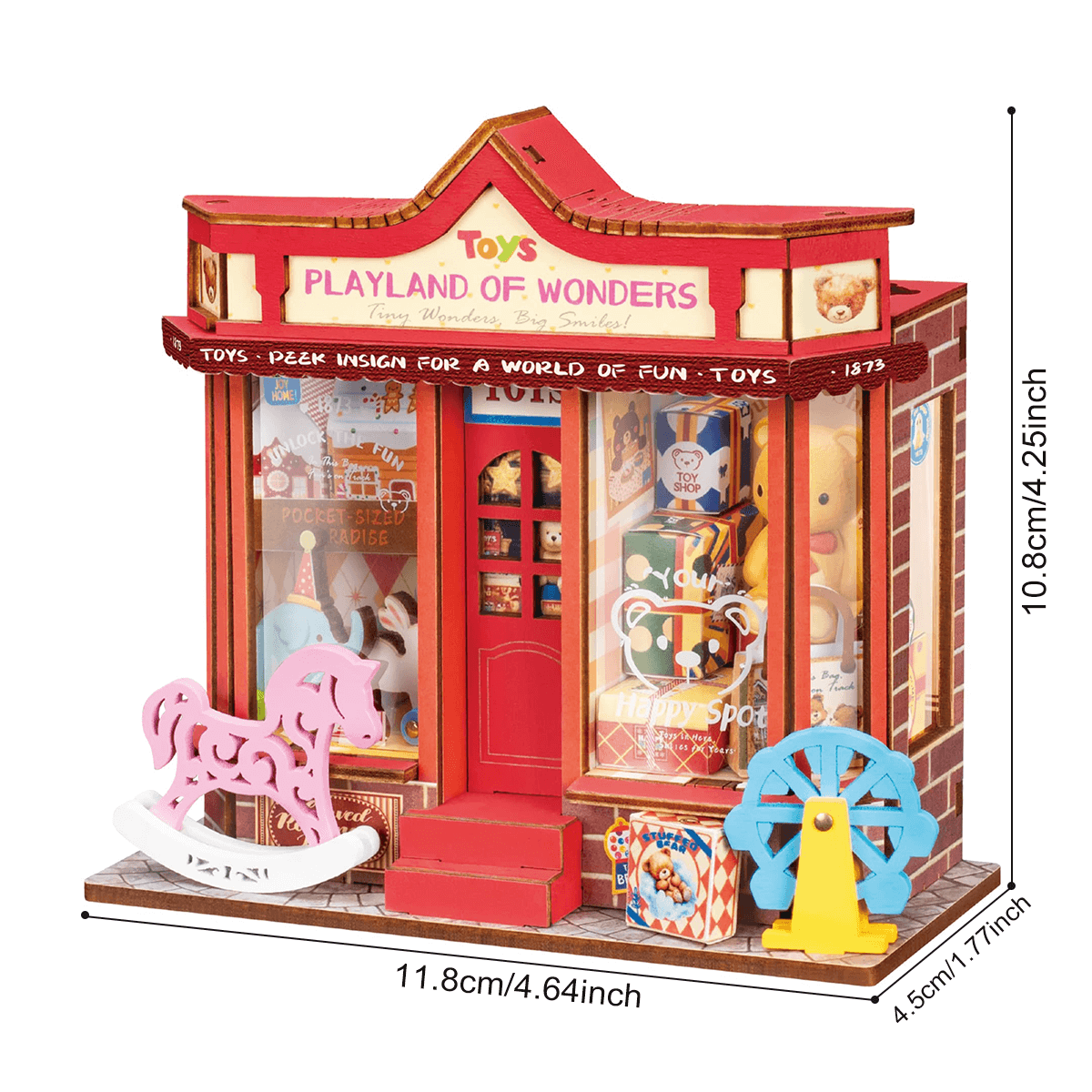 Whimsy Toy Shop DS044 taille graphique, 11,8 x 4,5 x 10,8 cm maison miniature finie
