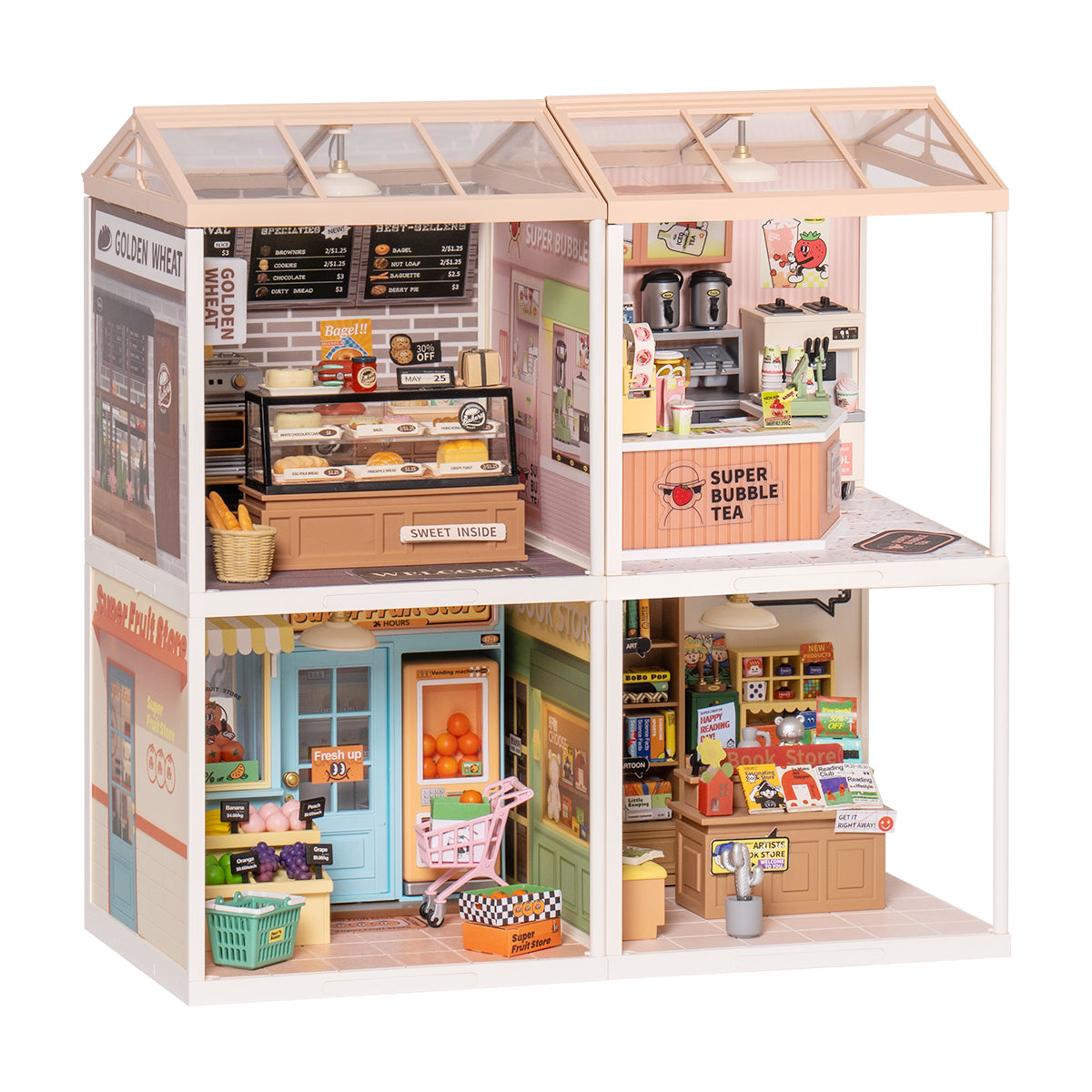 Rolife Super Creator Maison miniature 4 en 1 à quatre grilles, image de la galerie 4