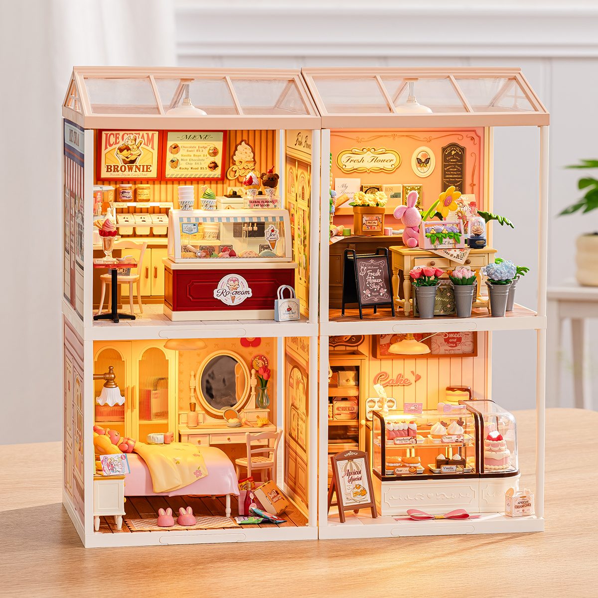 Rolife Super Creator Maison miniature 4 en 1 à quatre grilles, image de la galerie 9