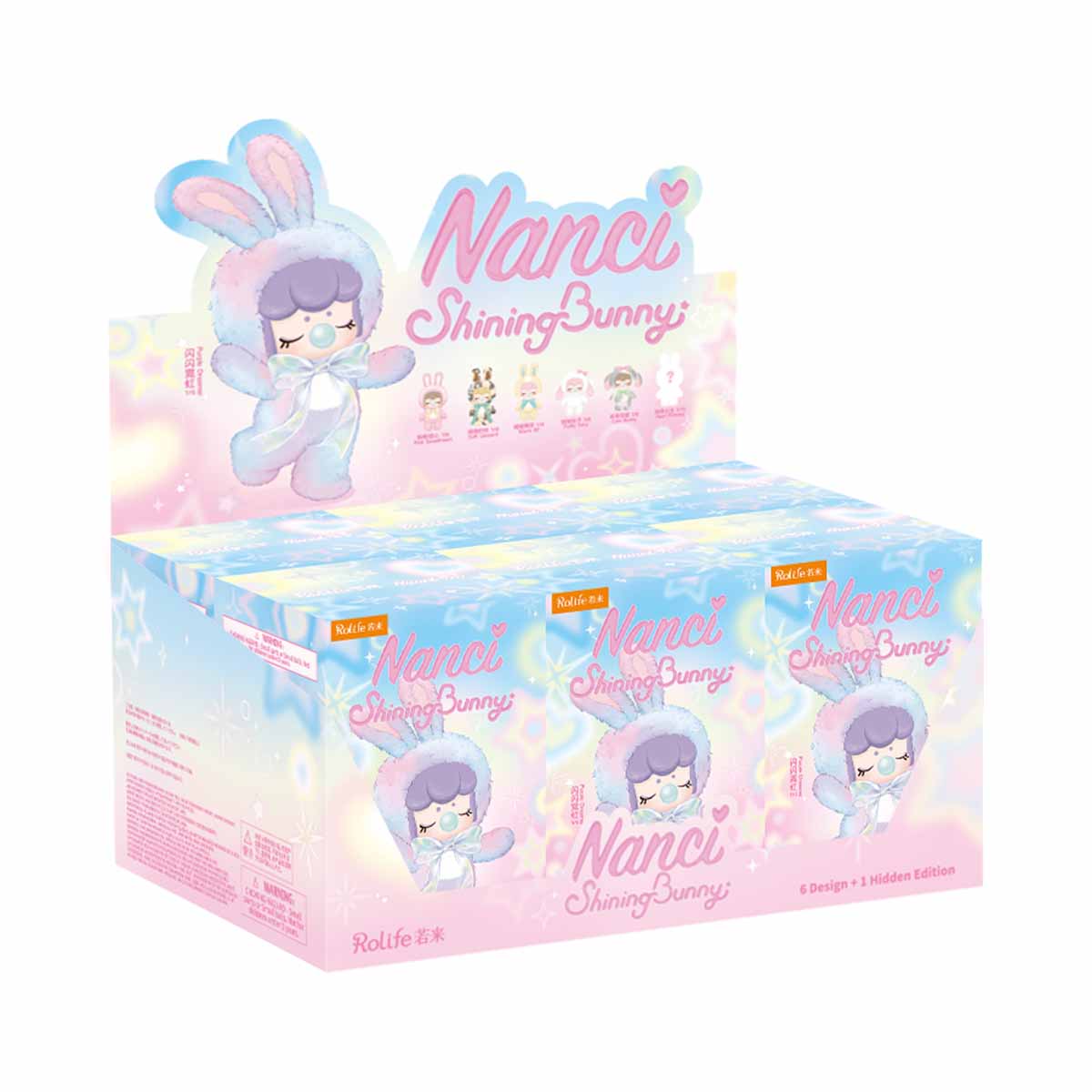 Présentoir en bo?te aveugle Shining Bunny MNBXX de Nanci avec toute la gamme de poupées en peluche