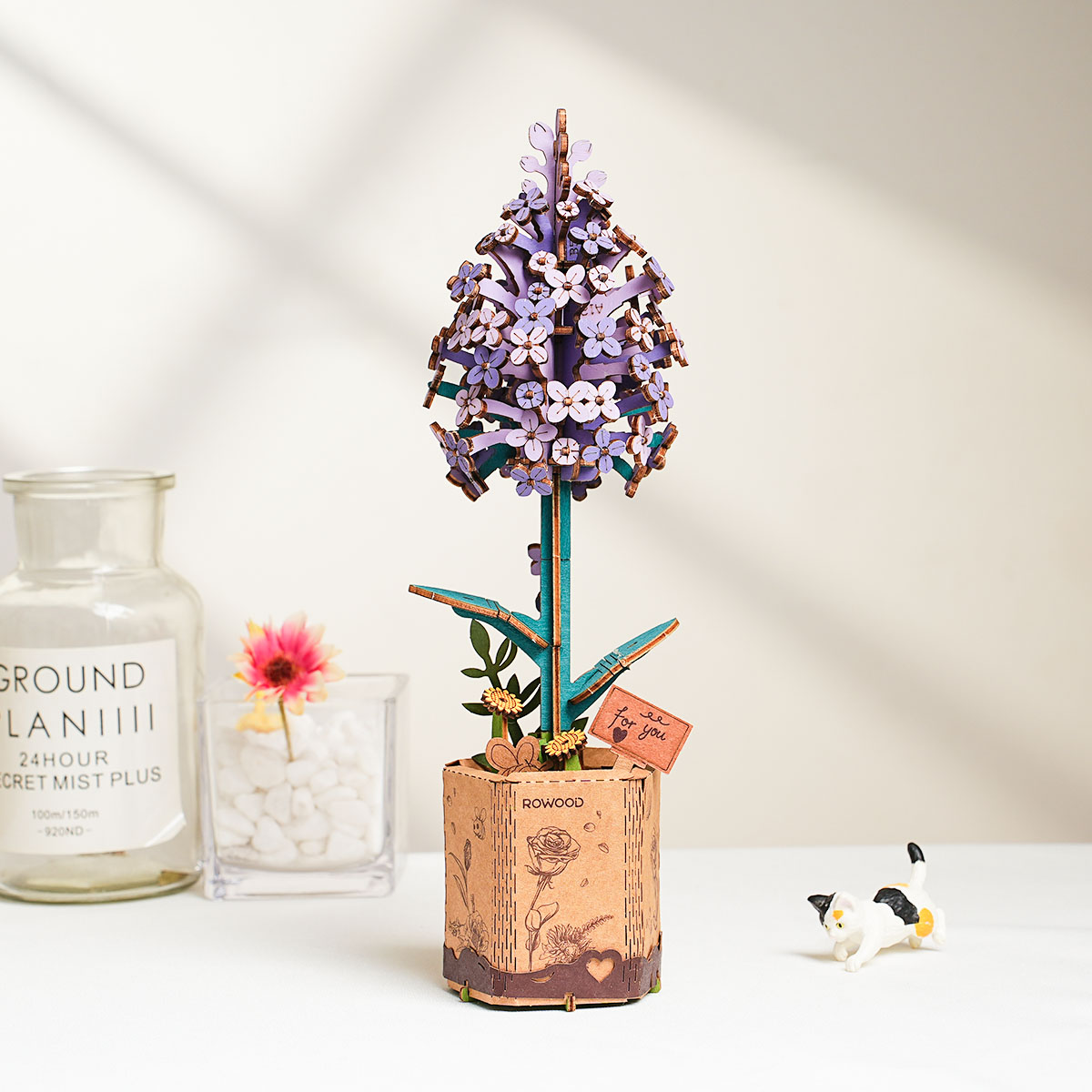 Rowood DIY Fleur en bois Lilas TW021 vue détaillée