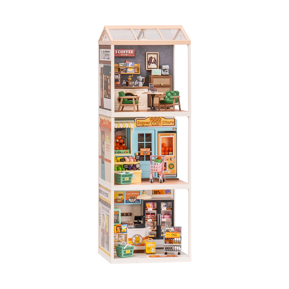 Rolife Super Creator - Super Store Serie gestapelte vertikale Store-Display-Szene