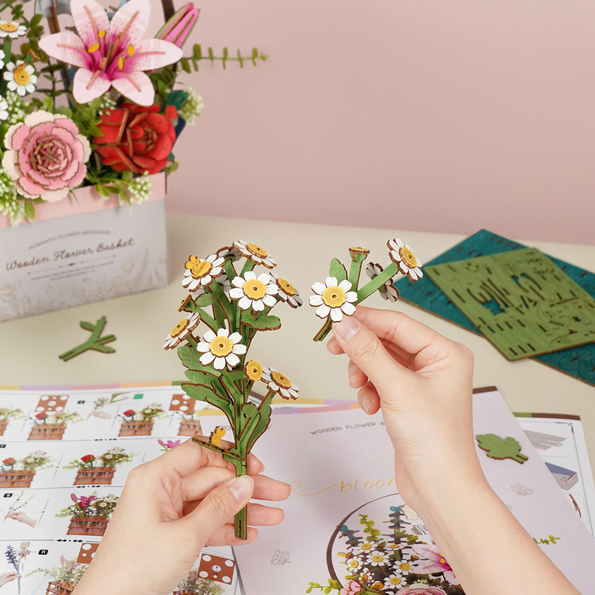 Rowood DIY 3D-Puzzle - Blumenkorb aus Holz TW03H, Galeriebild 5