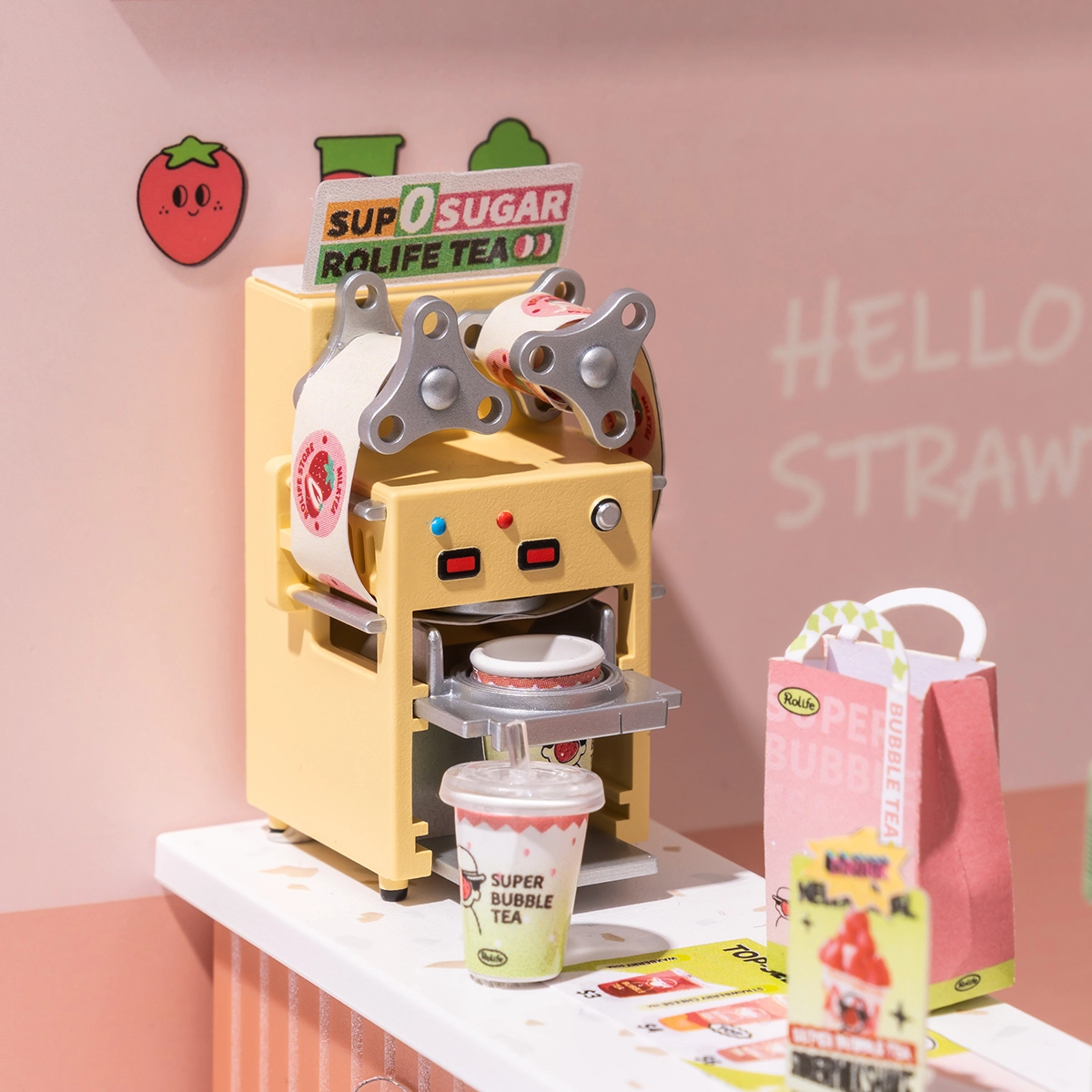Rolife Double Joy Bubble Tea Super Creator Miniaturhaus DW006, nicht lesbarer Bildplatzhalter aus der Quelldatei
