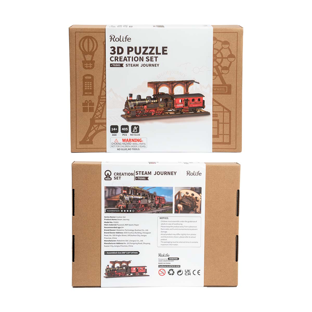 Rolife 3D-Holzpuzzle – Steam Journey TGS01 Galeriebild 7