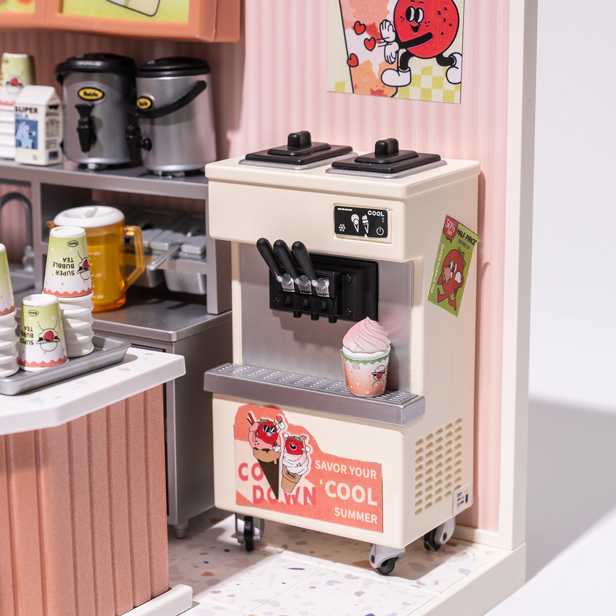 Rolife Double Joy Bubble Tea Super Creator Miniaturhaus DW006, nicht lesbarer Bildplatzhalter aus der Quelldatei