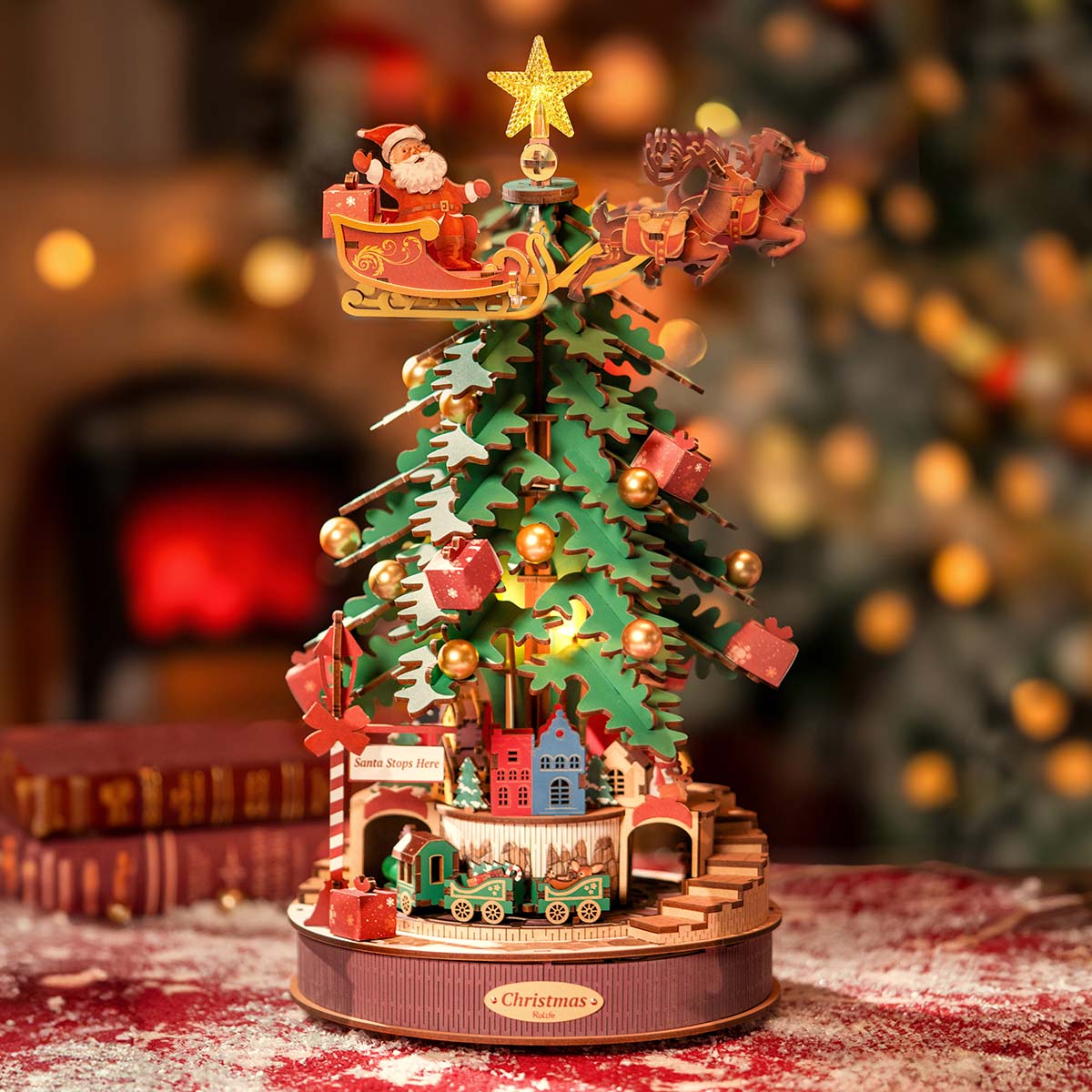 Rolife 3D-Holzpuzzle – Weihnachtsmelodie-Baum AMS01 Galeriebild 5