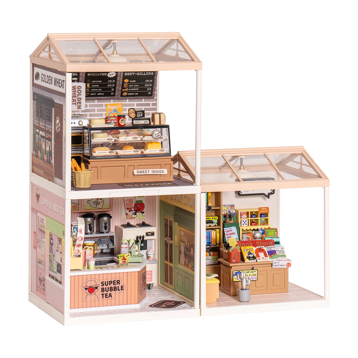 Rolife Super Creator Miniaturhaus 3 in 1 L-Form, alternative Produktansicht.