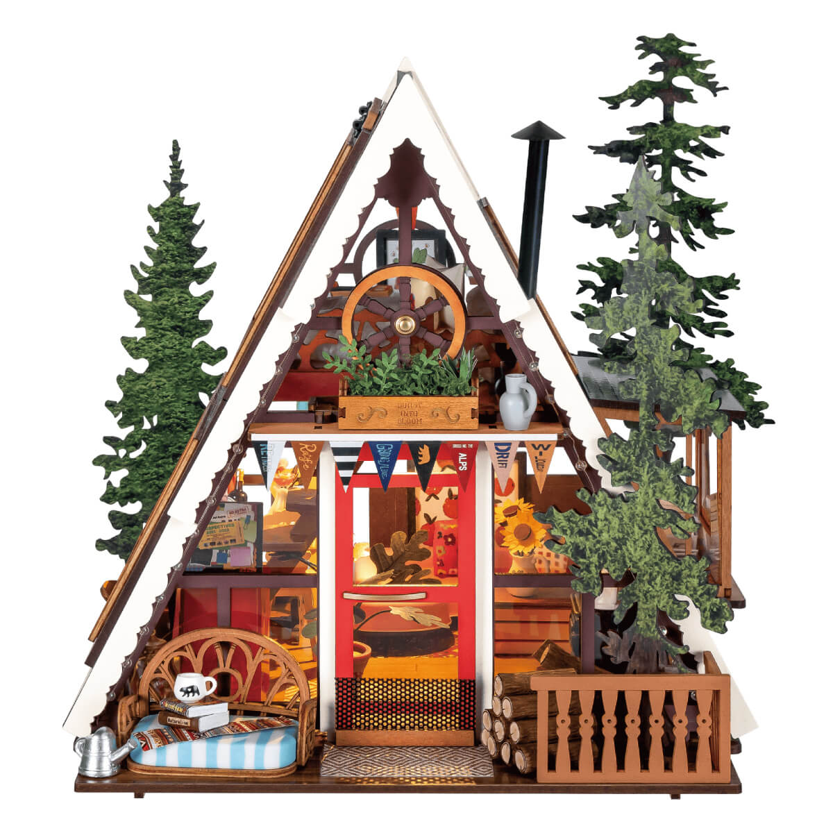 Rolife A-Frame Cabin DG181 Miniaturhaus mit weißem Hintergrund Produktansicht